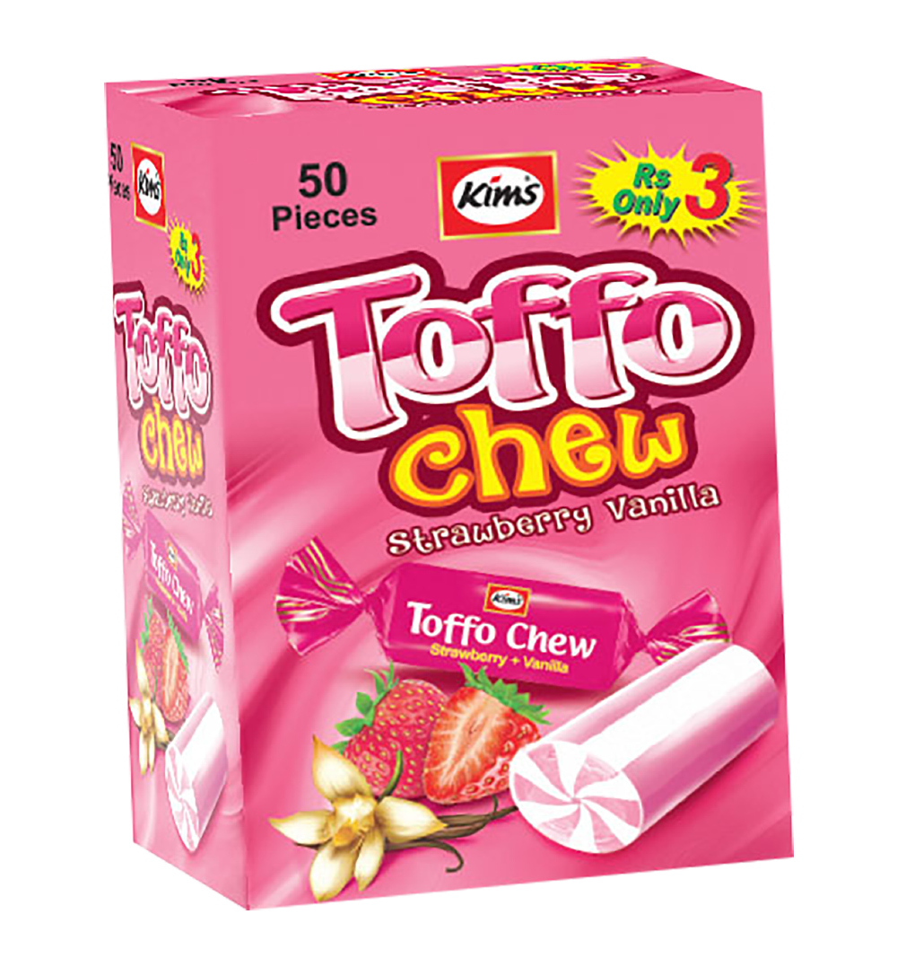 Kims Toffo Chew Strawberry & Vanilla